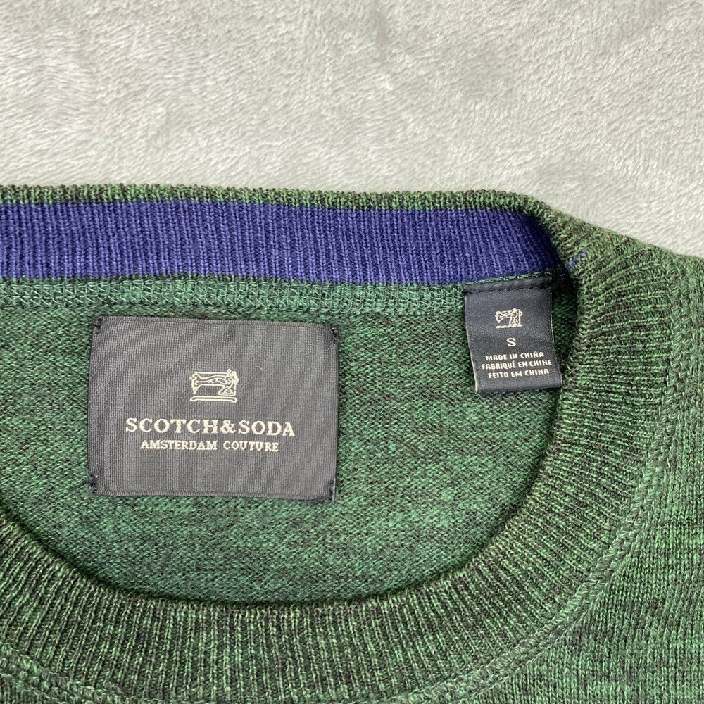 Scotch Soda Amsterdam Couture Green Heathered Crew Neck Sweater‎ Men's Size S - Picture 4 of 10